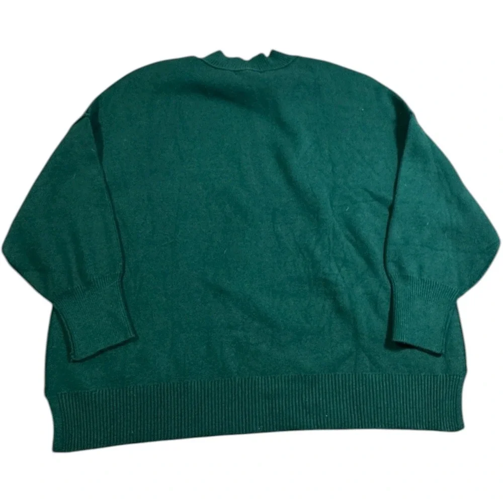 ZESICA Womens Plus Size Oversized Knit Sweater Long Sleeve Green XXL